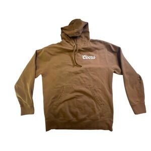 Coors Banquet Mens Brown Cowboy Graphic Hoodie Sweatshirt Large
